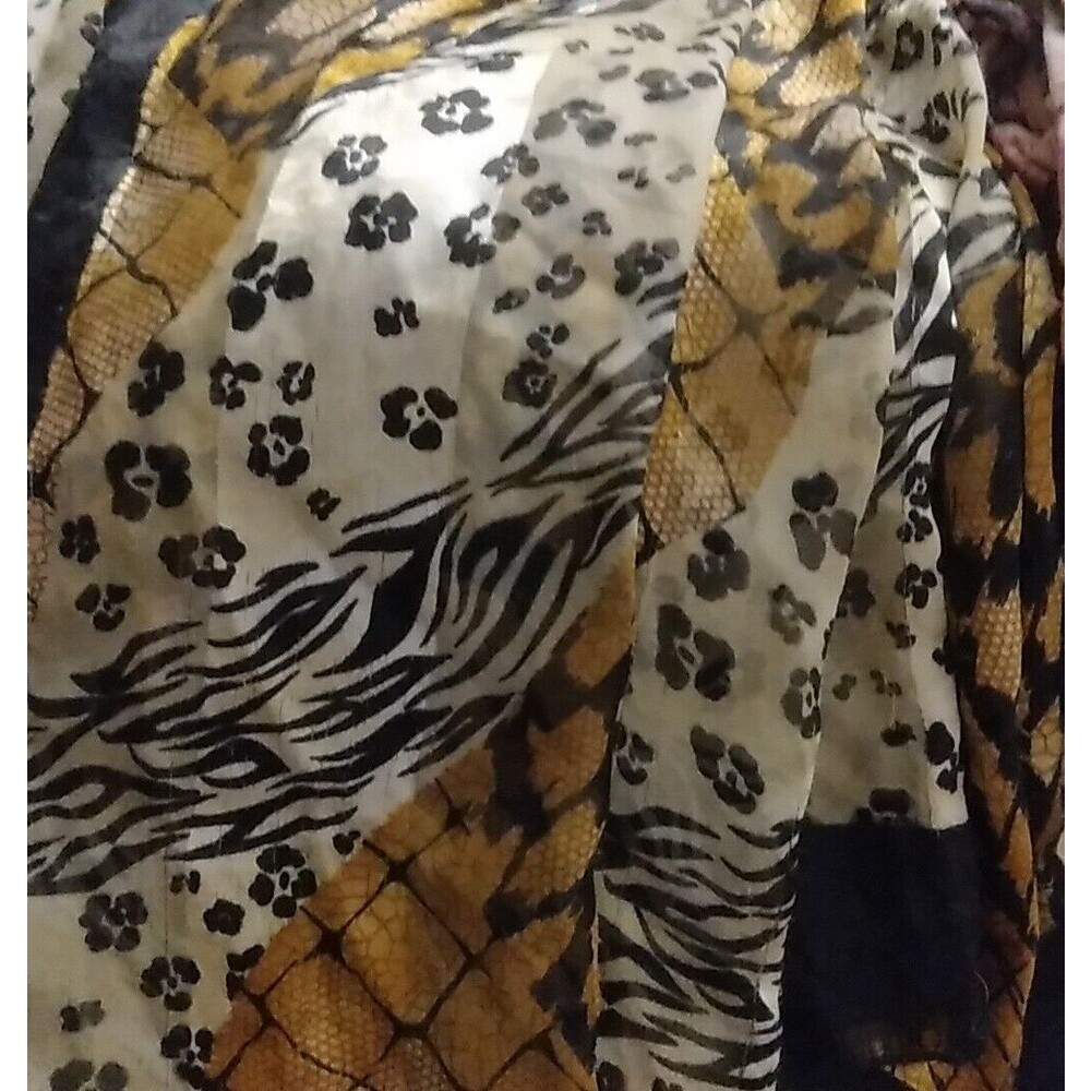 Scarf Animal Print  Head Scarf Lightweight  Beige/Brown/Black